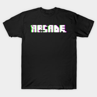 Retro Glitch ARCADE Text T-Shirt